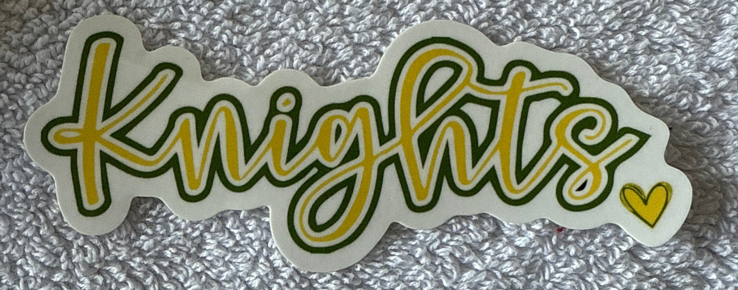 Knights Script Vinyl 3” Sticker