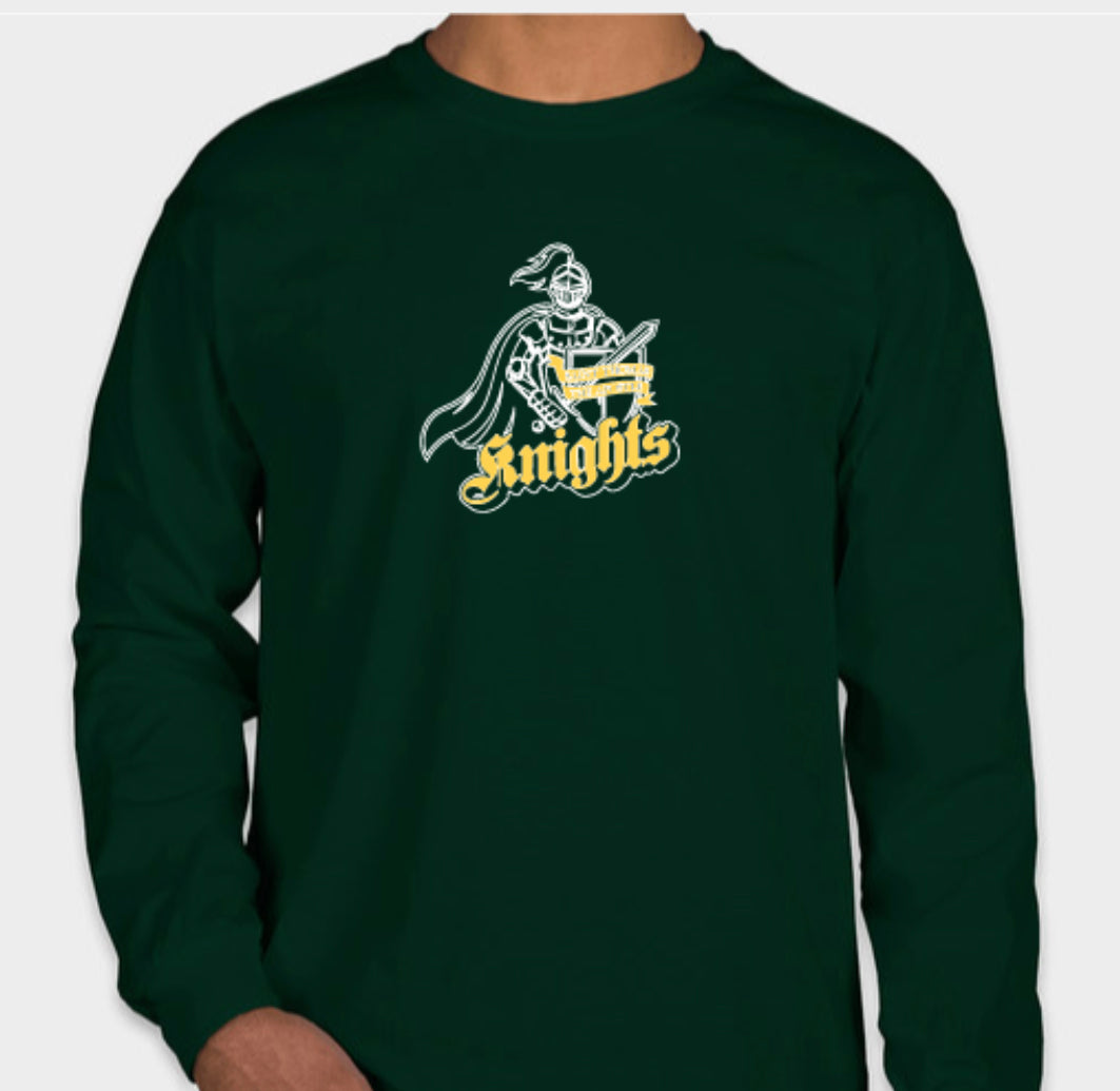 Adult Green"Knights" Long Sleeve Tee