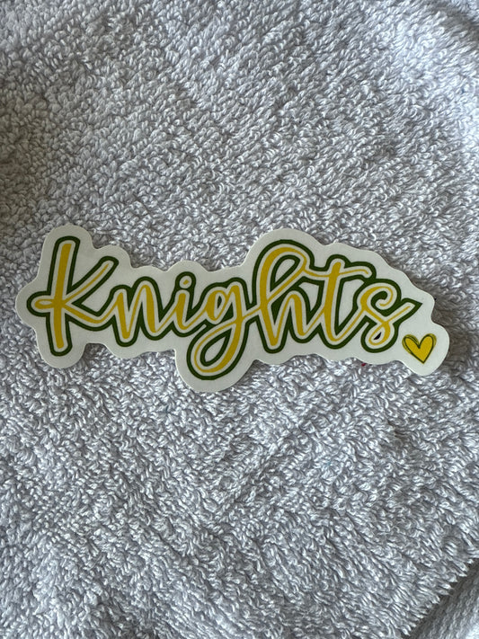 Knights script vinyl 3” sticker